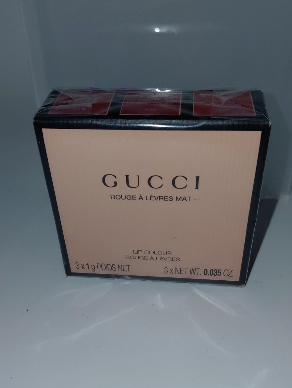 NIB Gucci Mini Matte Lipstick Gift Set! #25,#208,#505 Red/Berry